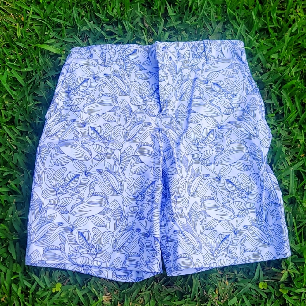 Blue & White Tropical Boys Shorts